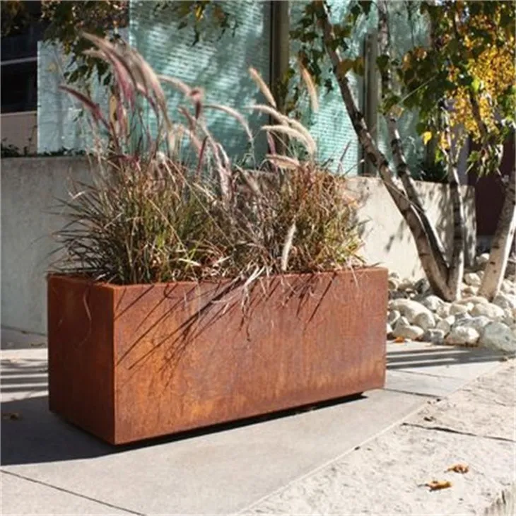 corten steel flower pots