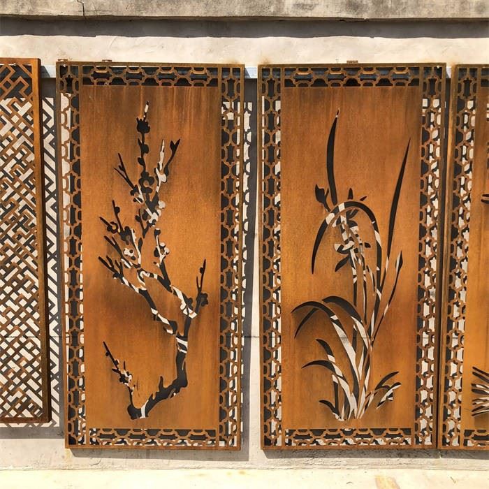 Outdoor Corten Steel Screen Panel Decoration
